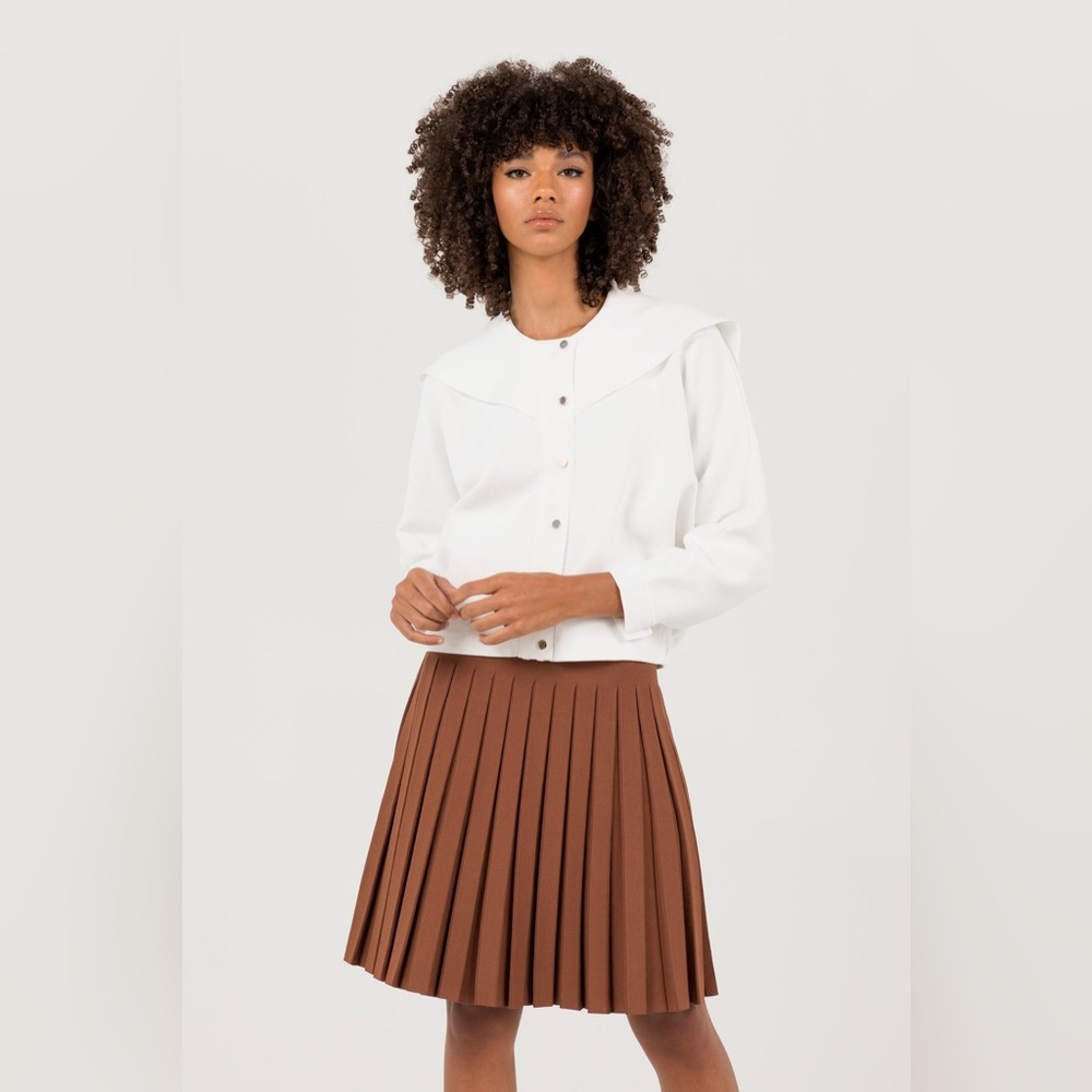 NWT Size XS Aleeza Paris Elegant Charlotte Box Pleat Skirt 19inch Current